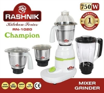 Rashnik champion mixer grinder blender with stainless steel jars 750W RN-1020