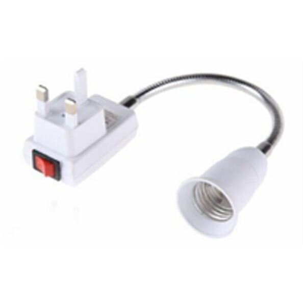 Lamp holder with base screw type BT plug Chrome Flexi 50CM Cable LH-1