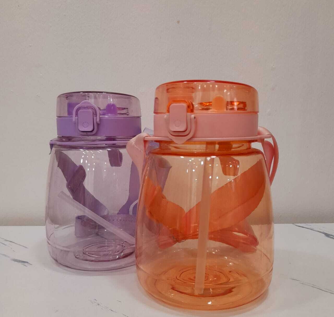 Gourd shaped motivational water bottle with straw1300ml