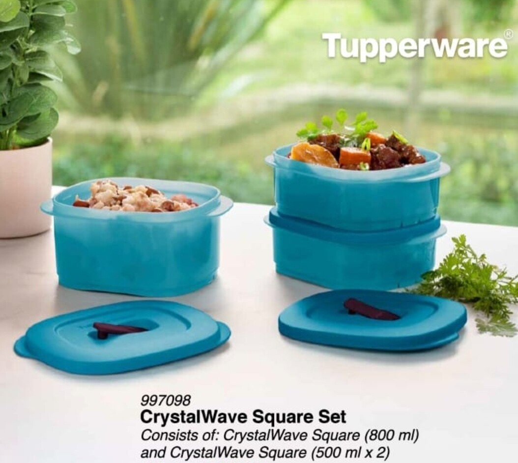Tupperware CRYSTALWAVE Square 500ML 3pieces