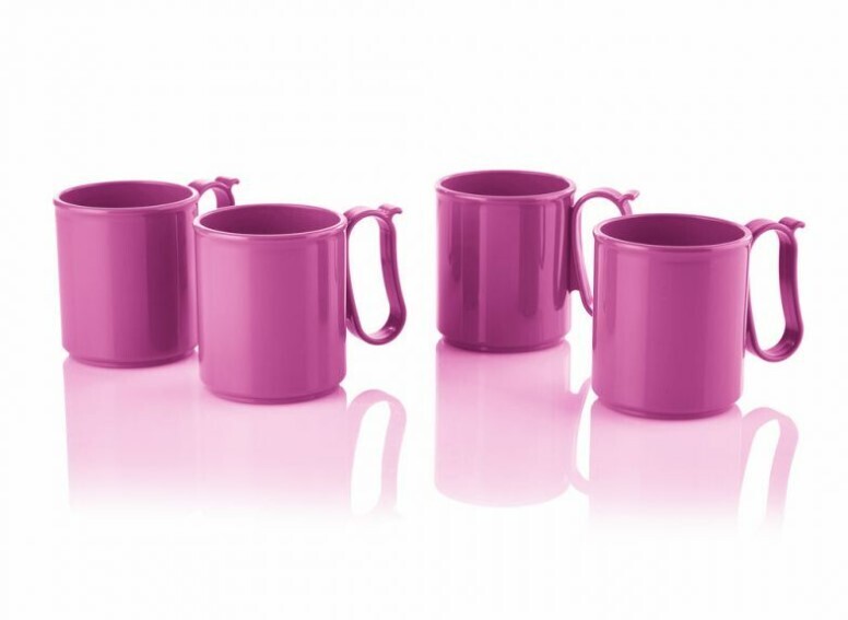 Tupperware Handy Mugs indigo (4 x 300ml) MICROWAVEABLE!!
