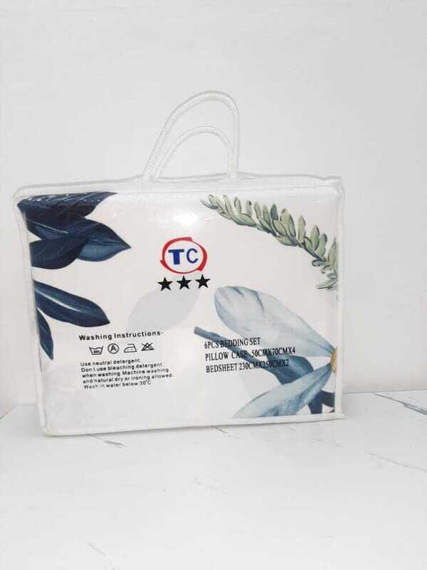TC Bedsheet printed 6pc 230*250cm (6*6) 2bedsheets,4 pillow cases
