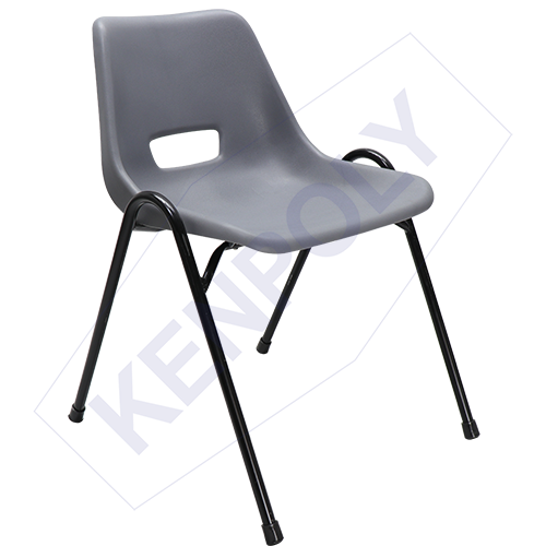 Kenpoly Stackable Chair with Metal Stand Black/Silver Ideal for