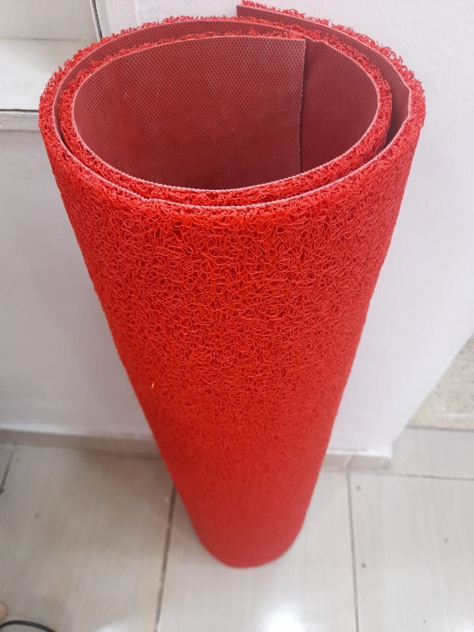 Red PVC heavy duty outdoor carpet runner per Sqm