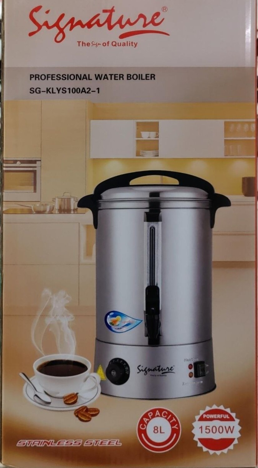 Signature 8.0 Ltr Electric Water/Tea Boiler Heavy duty, Stainless Steel, Professional uses SG-KLYS100A2-1 (1500W)