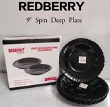 Redberry premium range of opalware 9&quot; Spin Plate BLACK 6pcs in a gift box