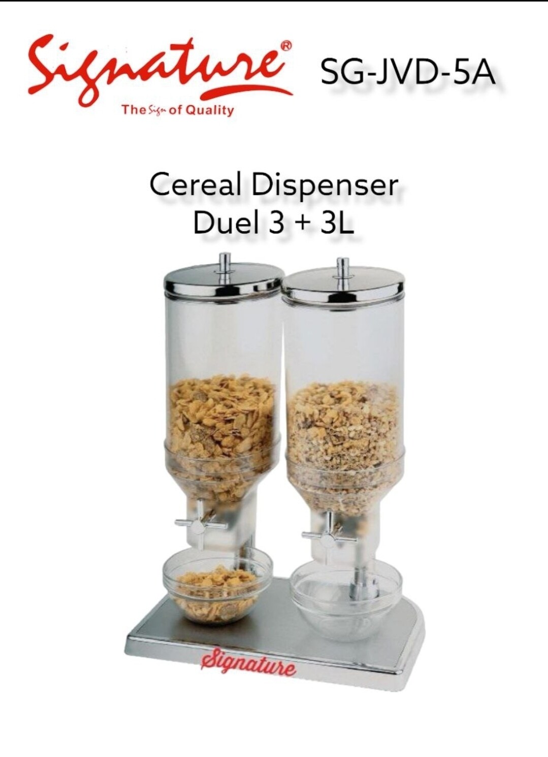 Signature Duel Cereal Dispenser Capacity 3+3 Ltr SG-JVD-5A