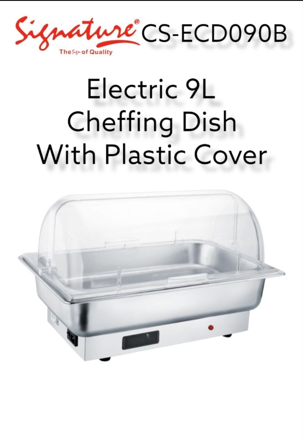 Signature 9 Ltr Electric Cheffing Dish with Plastic Cover CS-ECD-09B