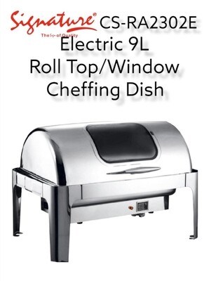 Chaffing dish Stainless steel roll top with glass window Signature 9 Ltr Electric Roll Top chafing dish CS-RA-2302E