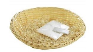 Wicker Gift Hamper Basket Oval Size - 36X22X10HCm, With Bow, Wrap And Natural Filling GH-36X22X10