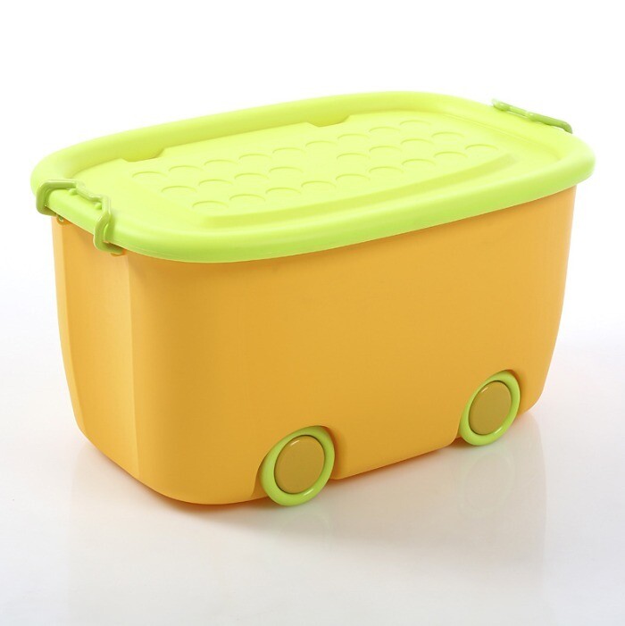 Plastic Toy Box storage with wheels 57x37x29.5cm ORANGE