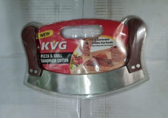 KVG Pizza cutter & grill sandwich cutter with wooden grip handle