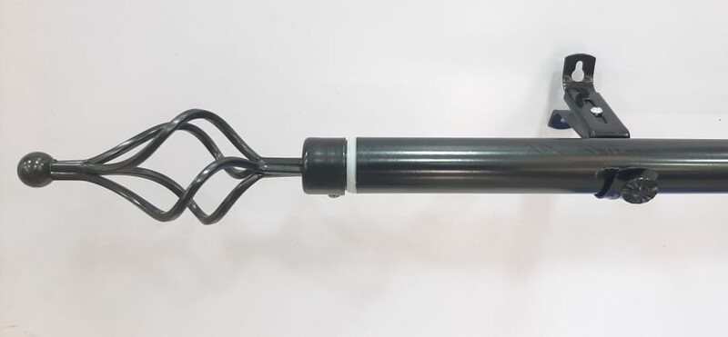 Single Bar Curtain Rod - Black 2m