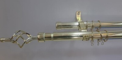 Elegant Double Bar Curtain Rod - 2m Gold