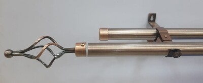 Double Bar Curtain Rod - 2m Copper Finish