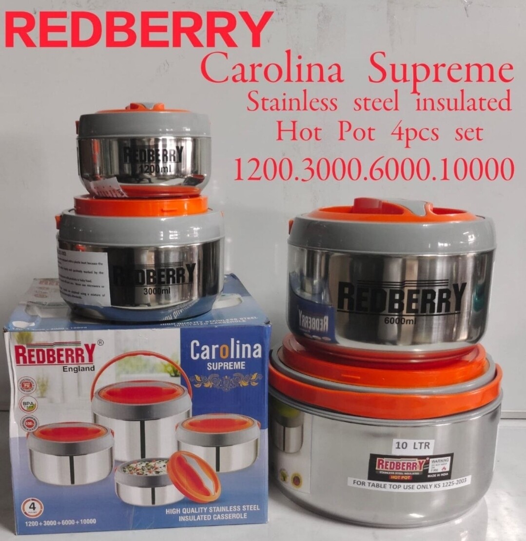 Redberry Carolina supreme 4pcs hot pot set 1200ml 3000ml 6000ml 10000ml