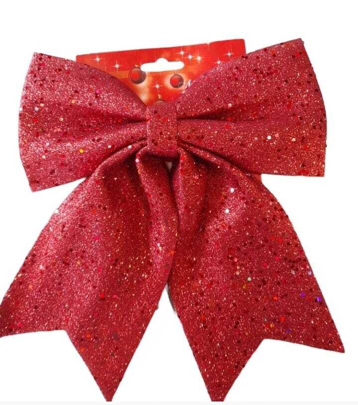 Christmas red Bow with Glitter32*27CM #SYHDJ322009A
