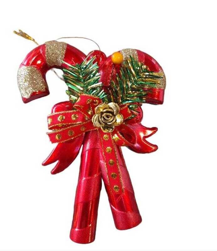 Christmas hanging sticks decor with Bow 17cm #CZS-20064