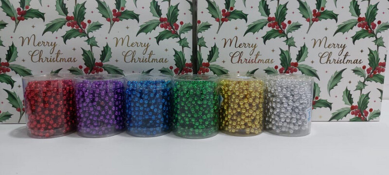 Plastic Decoration Beads Assorted Colors 6mm*5m