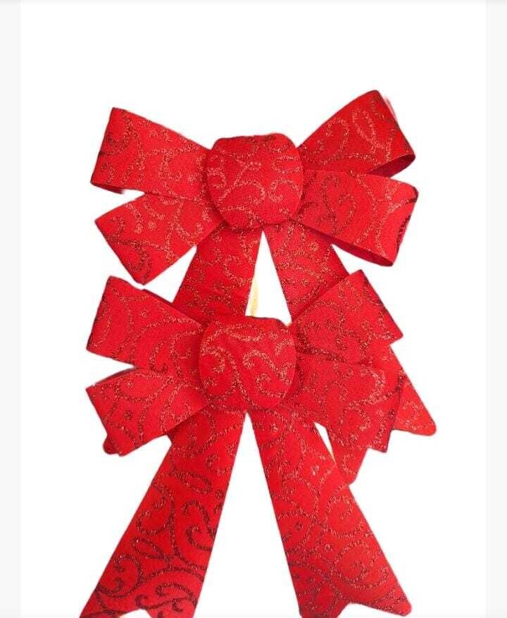 christmas bow 2pc decoration with Glitter #SYHDJA-322272