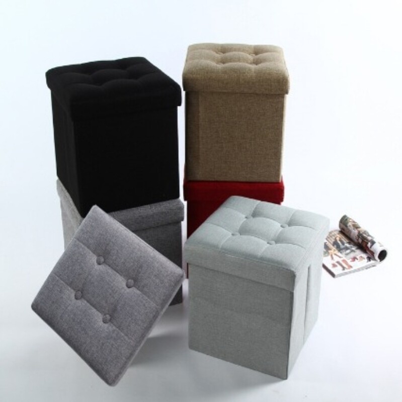 Storage Ottoman Folding Rectangle Cube Coffee Table Multipurpose Foot