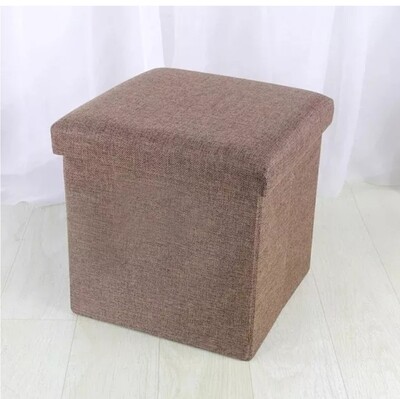 Storage Ottoman Folding Rectangle Cube Coffee Table Multipurpose Foot Rest Short Children Sofa Stool Linen Fabric Ottomans Bench Foot Rest for Bedroom Storage Ottoman pouf size 38x38x38cm BEIGE