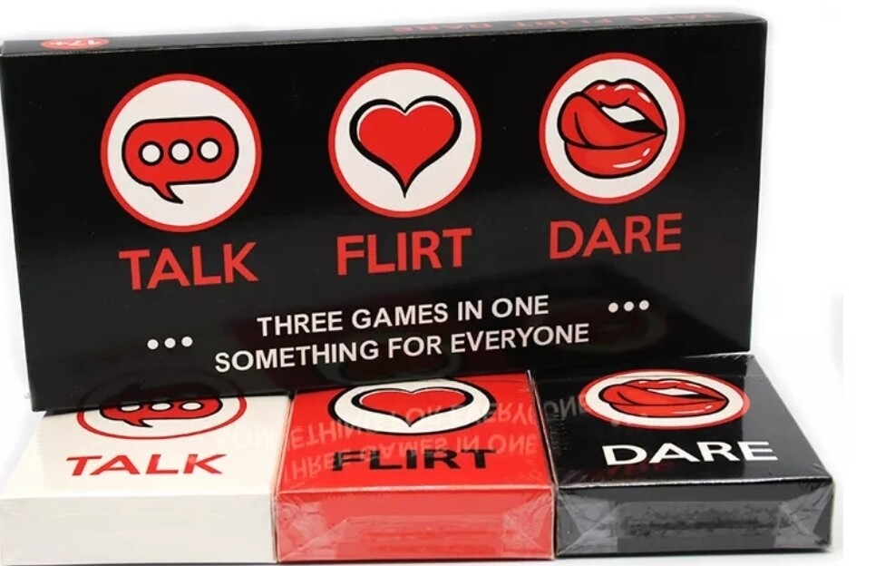 Three in one Playing cards. Talk Flirt or dare. Generic Talk, Flirt, Dare! Fun And Romantic Game For Couples