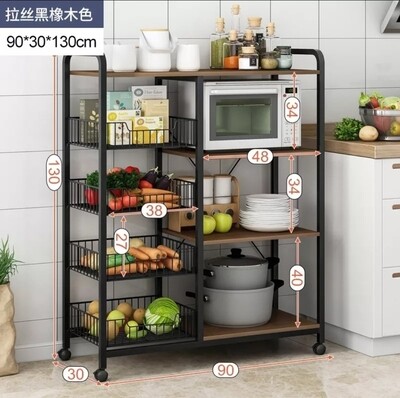 Multifunctional Strong metallic Kitchen rack. with movable & lockable wheels