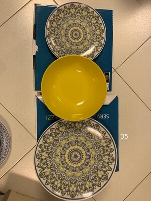 Excelsa Afrika Design Dinner Set 18 Pieces, Porcelain and Ceramic, Multicolored in a Gift Box (Design D5)