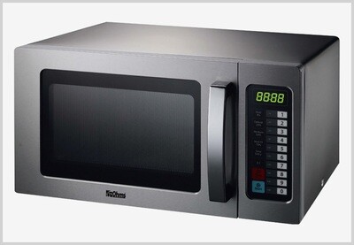 Ohms Commercial Microwave 25Lt OMW-27C - Stainless Steel Cavity, 1000W Power, Defrost Function