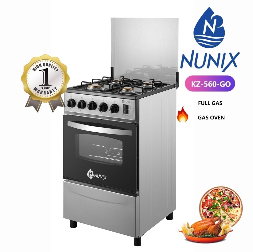 Nunix Free Standing 4 Gas Oven Cooker with Rotisserie