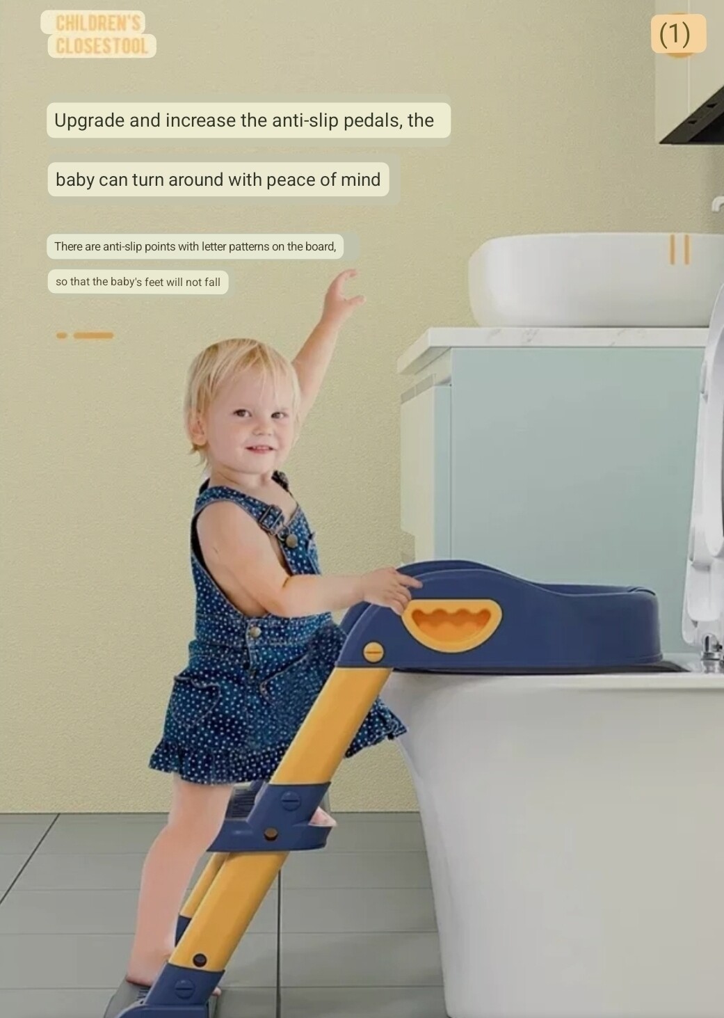 Foldable Baby Toilet Seat. 3 in 1 toilet trainer seat PRUSIAN BLUE