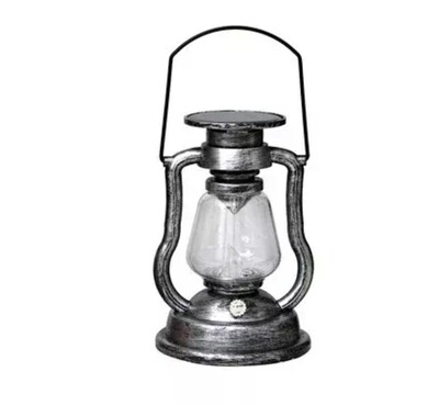 Vintage electric LED lantern Decorative Indoor and Outdoor Lamp. Waterproof Dia10.7cmxH17cm SILVER