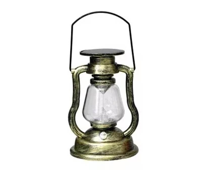 Vintage electric LED lantern Decorative Indoor and Outdoor Lamp. Waterproof Dia10.7cmxH17cm GOLD