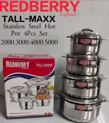 Redberry Tall-Max Hotpots 4pcs set 2L, 3L, 4L, 5L