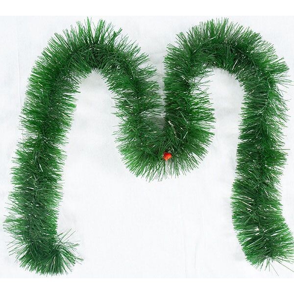 TINSEL GARLAND GREEN SHINY 13CMX2M #6925-13CM