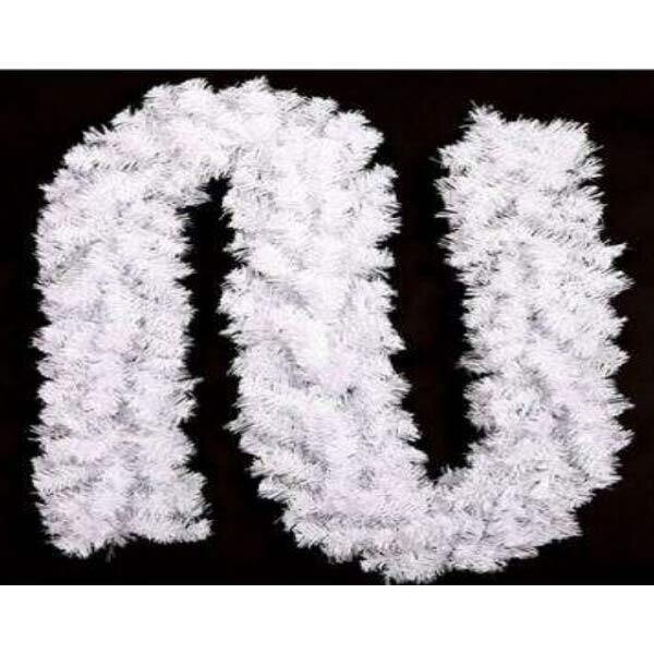 Garland 9FT LENGTH CHRISTMAS GARLAND,WIDTH: 25CM,220 TIPS, MATERIAL: PVC – WHITE GARLAND-9FT