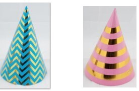 Party Cone Hat Stripe Shiny Line Design #3586