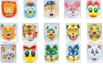 Party Face Masks - Assorted Monster Design #3575, 10pcs Set