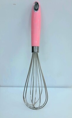 Kitchen whisk with coloured handle