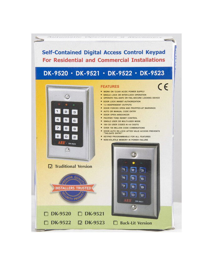 Access keypad AC/DC self contained steel plate single relay 100USER DK-9523