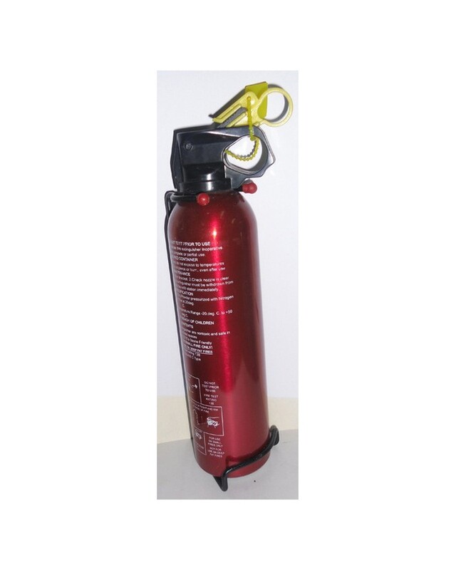 Disposable fire extinguisher flamebeater metallic ABC 50 powder with holder