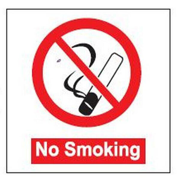 Caution Safety sign no smoking  PVC not luminous size 100X100MM SANSIGN16