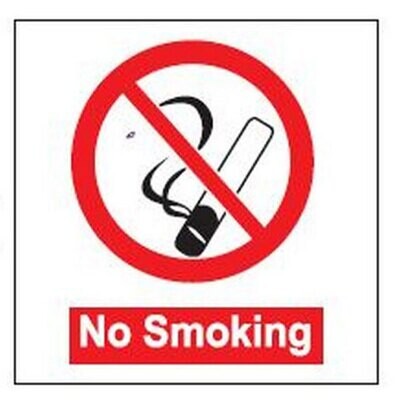 Caution Safety sign no smoking PVC not luminous size 100X100MM SANSIGN16