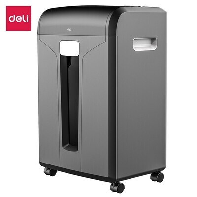 DELI E14400 Cross-Cut Paper Shredder with Wheels - Secure Document Disposal Solution