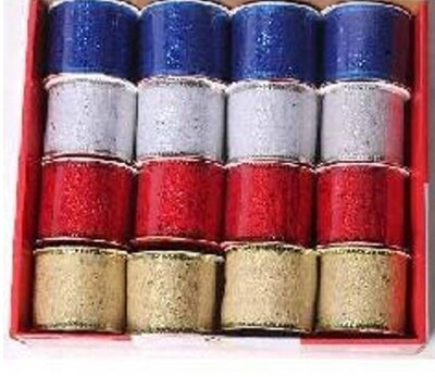 Ribbon 6.3CM*2.7M Christmas Ribbons with Glitter and Sequins - Gold/Red/Silver/Blue