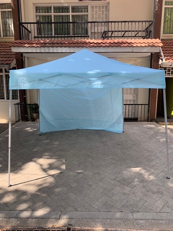 Easy Gazebo WithSide Wall on backside Ks-90228 Sky Blue