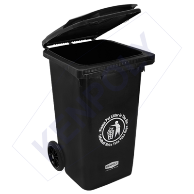 Kenpoly Trash bin with wheels 100L BLACK