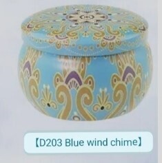 Oriental Pot Scented Candle - Blue Wind Chime, 80g, D203