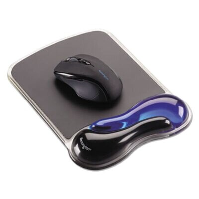 Kensington 62401 Duo Gel Wave Mouse Pad with Blue Wrist Rest MOUPD4